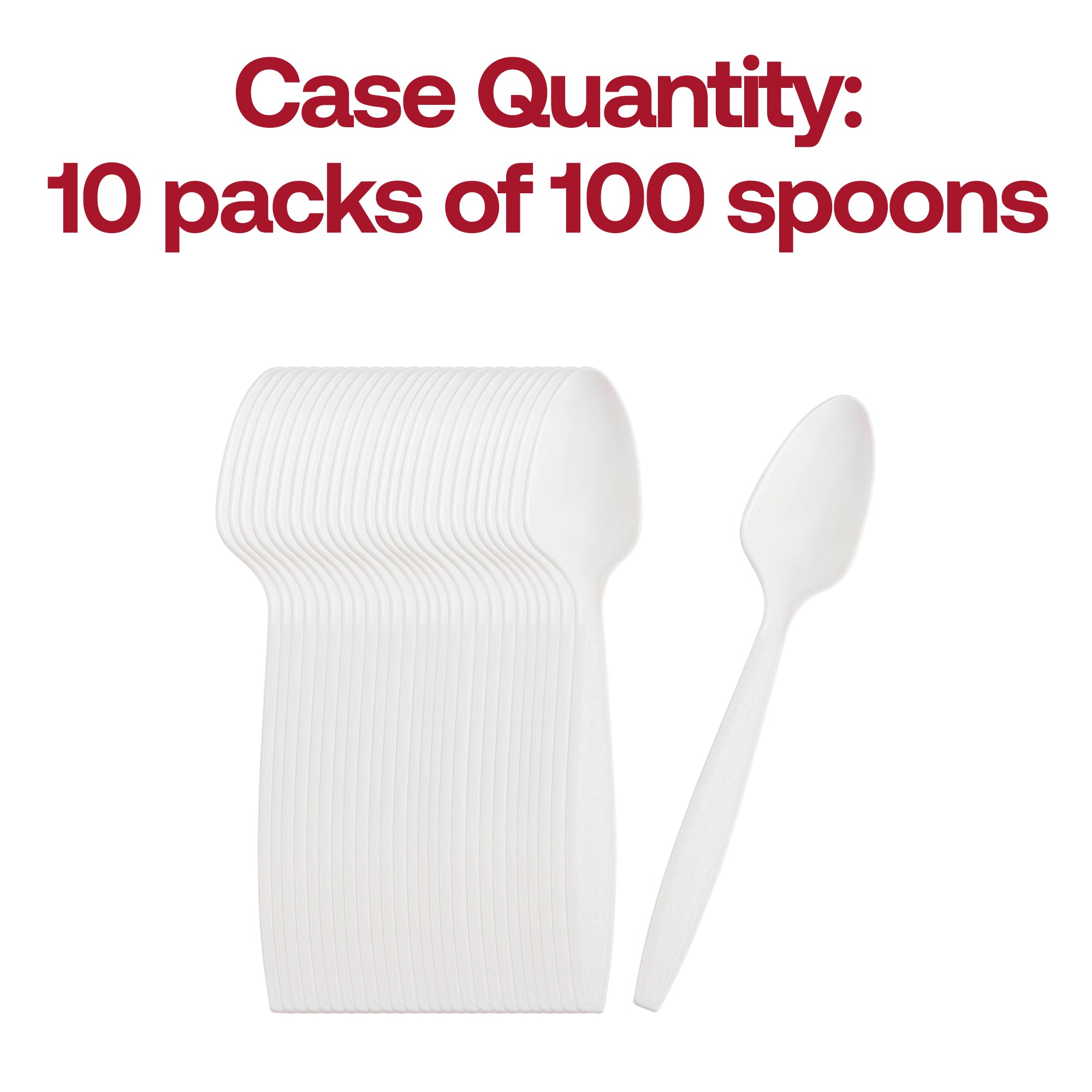 White Plastic Disposable Spoons