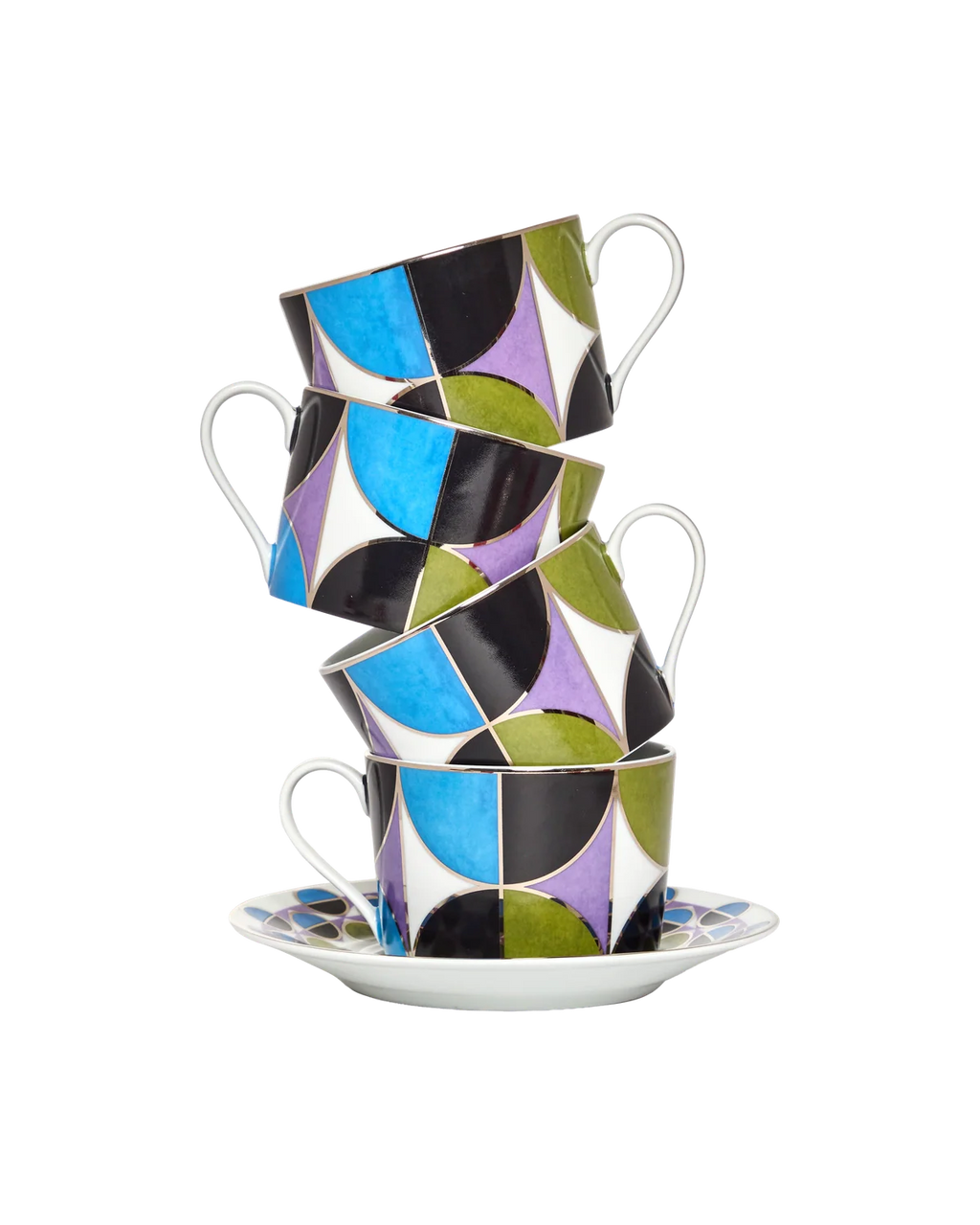 Tea Cup and Saucer Bossa Bleu (set of 4)