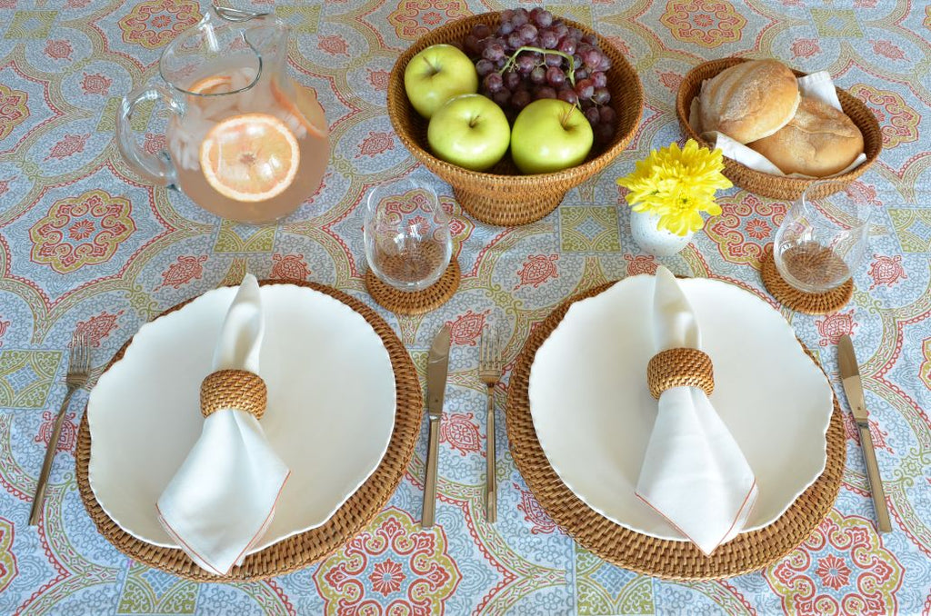 La Jolla Round Rattan Charger Plate, Set of 2