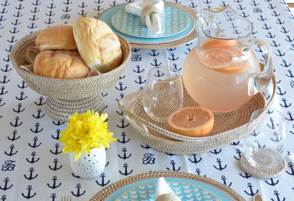 La Jolla Pedestal Rattan Fruit Bowl