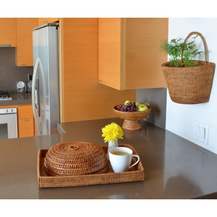La Jolla Pedestal Rattan Fruit Bowl