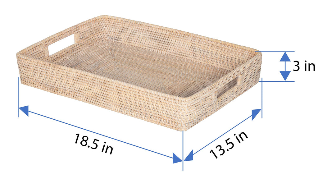 Loma Rectangular Rattan Serving Tray