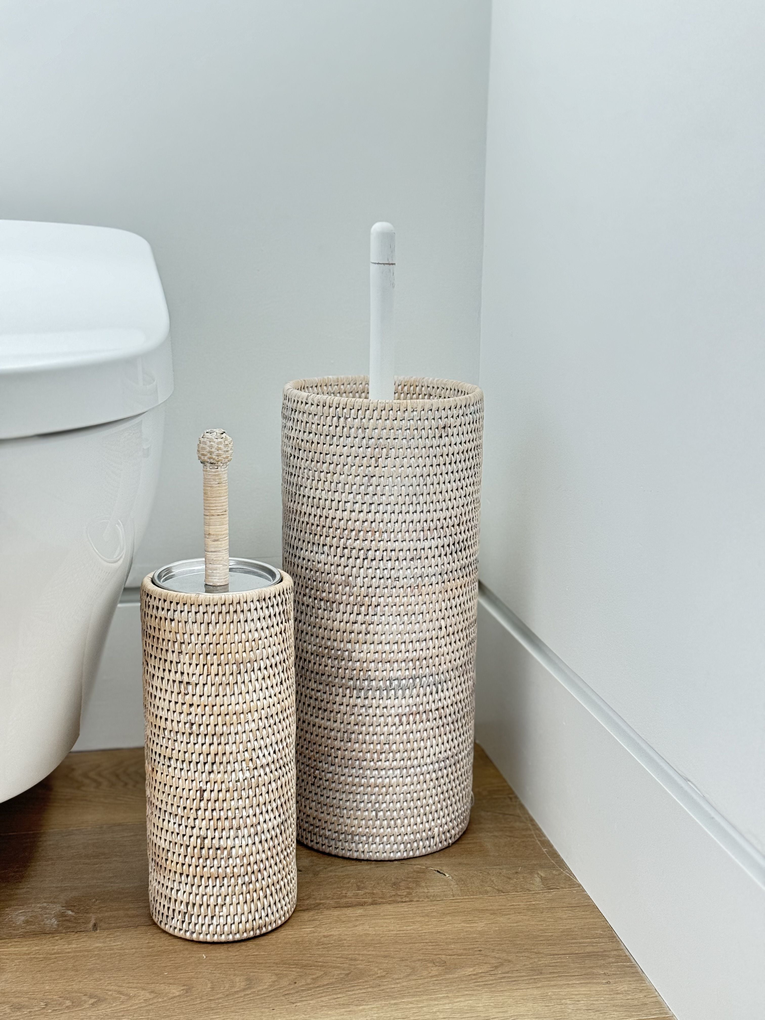 La Jolla Rattan Toilet Brush with Stand