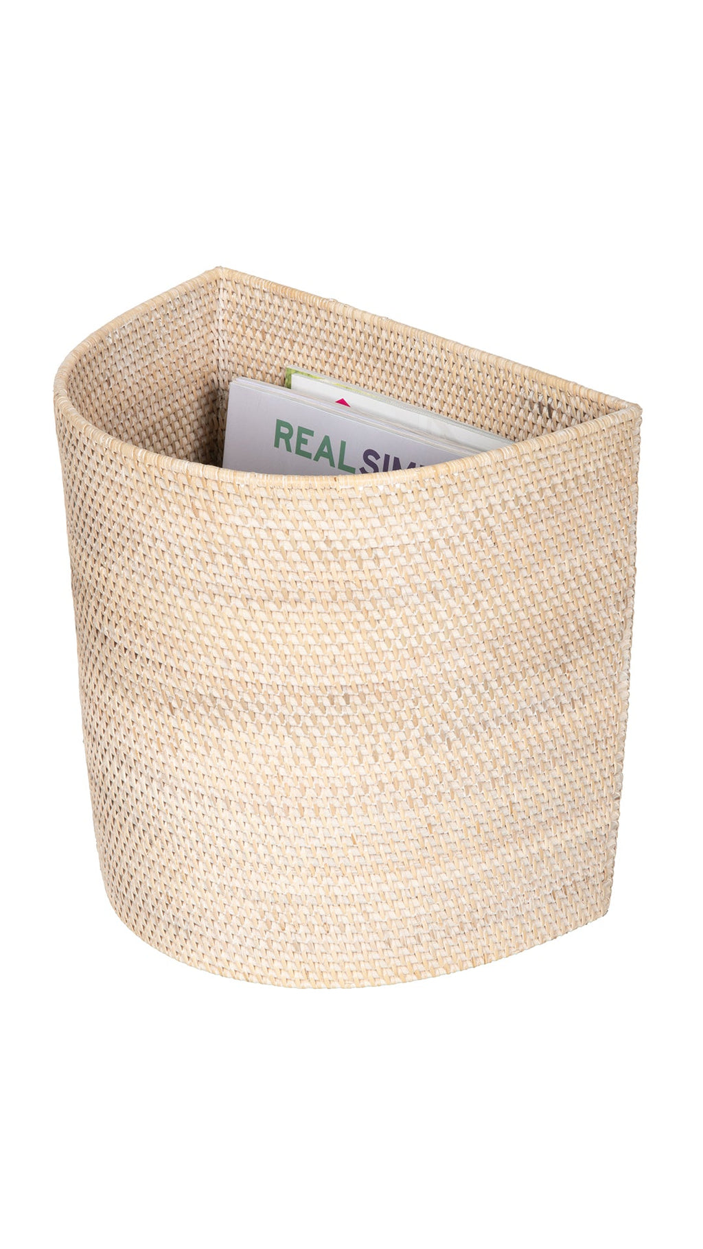 Loma Half-Moon Rattan Waste Basket