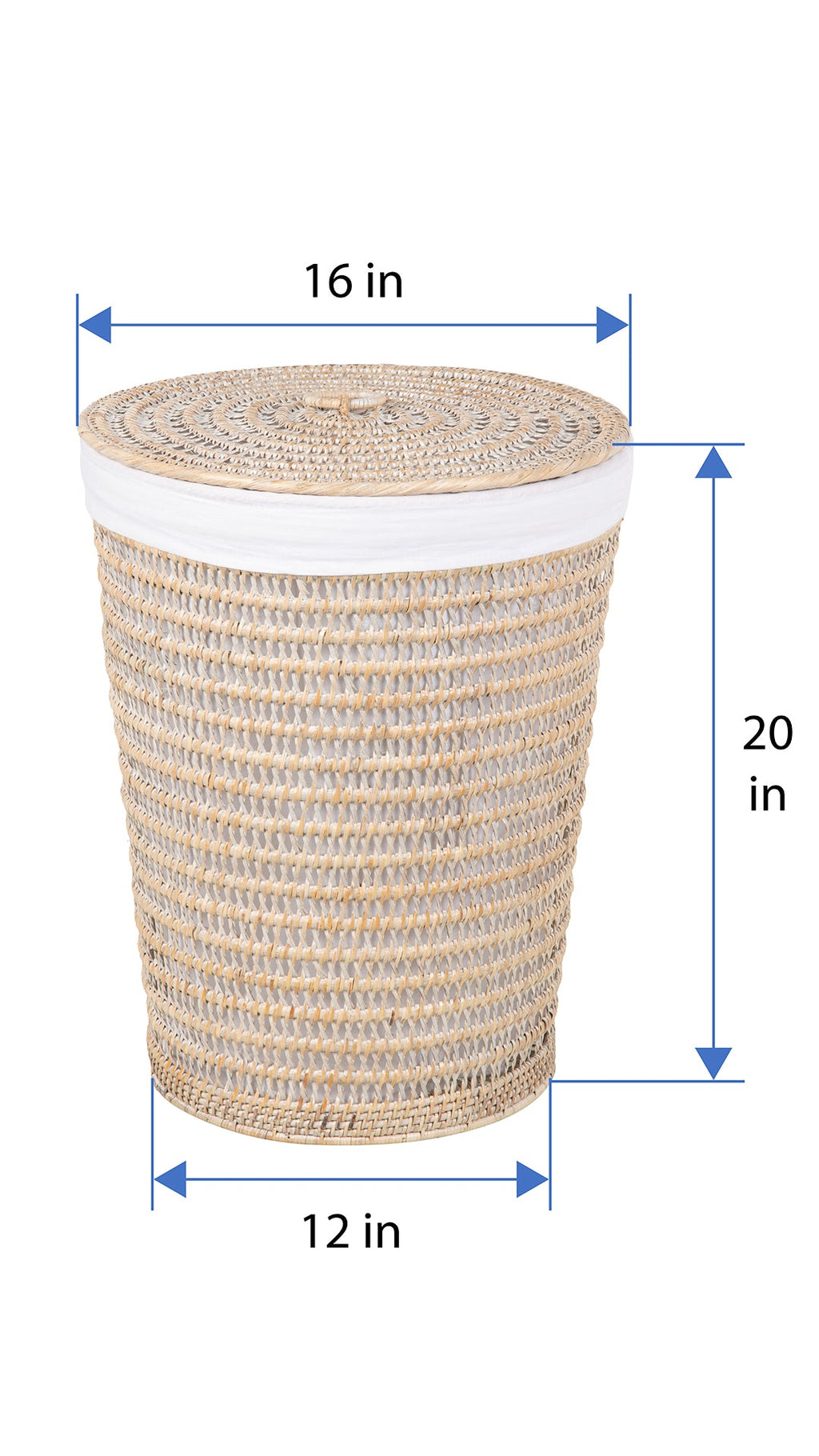 Cambria Rattan Laundry Mesh Hamper with Liner