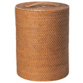 Loma Round Rattan Hamper with Liner, Small Apartment Size