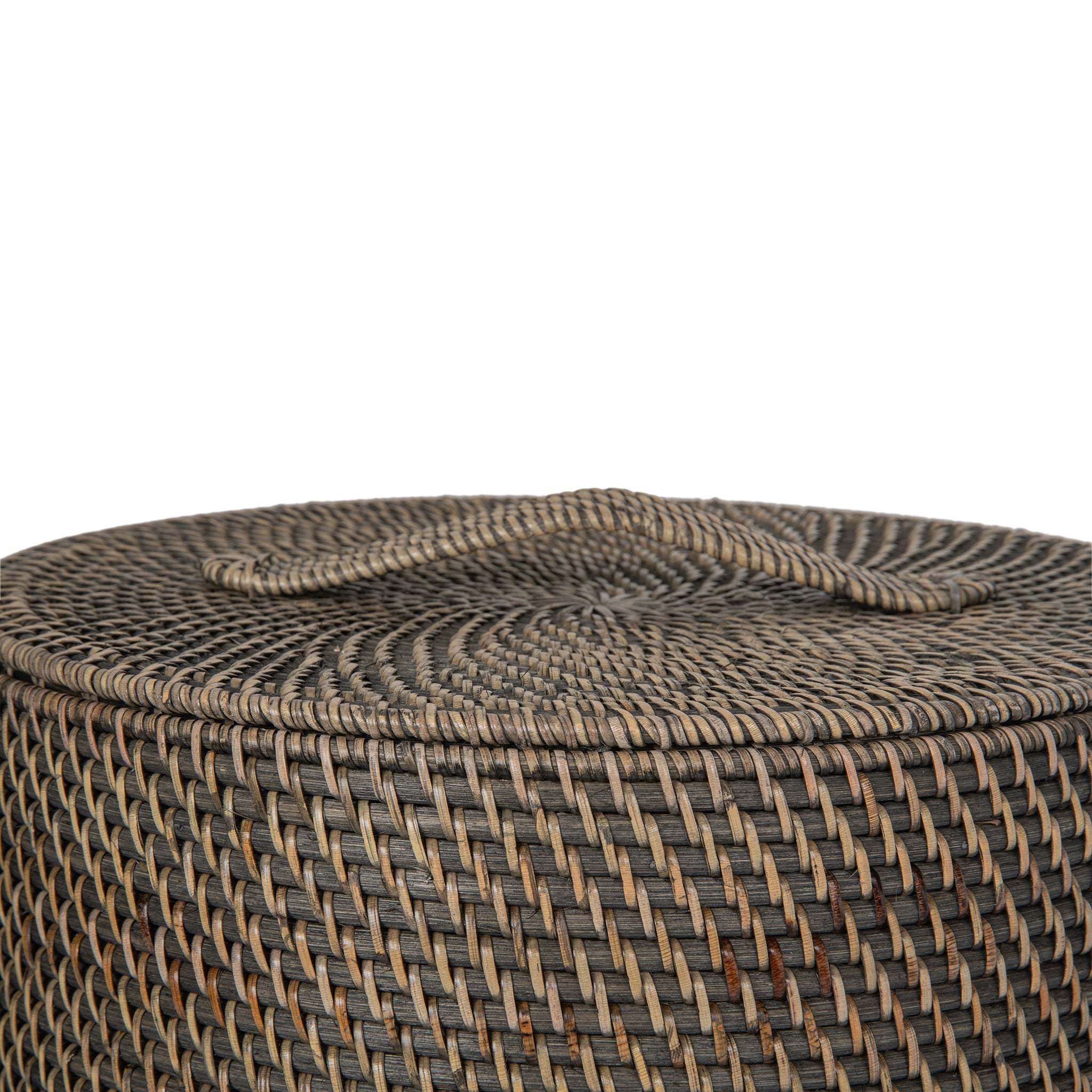 Loma Round Rattan Hamper with Liner, Small Apartment Size