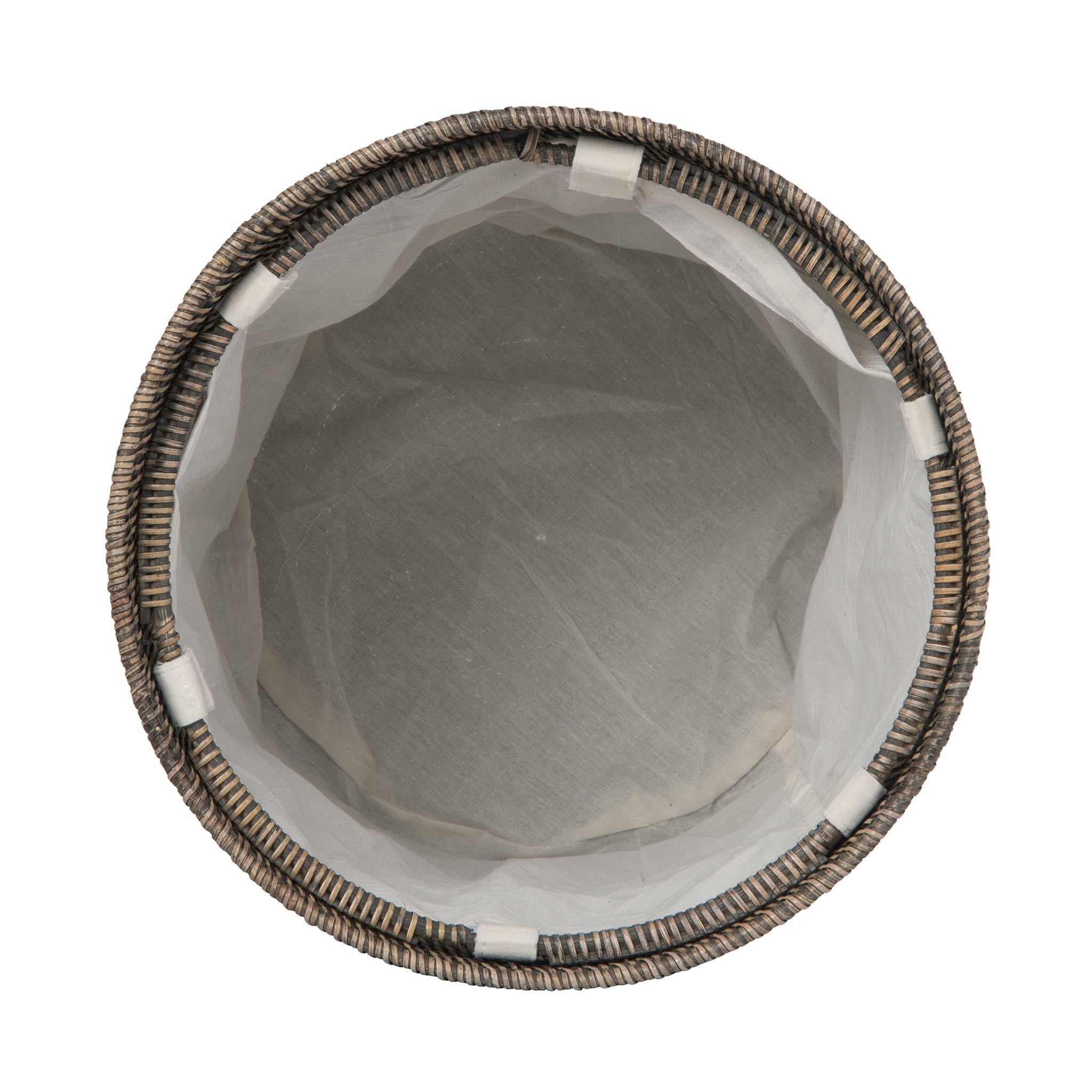 Loma Round Rattan Hamper with Liner, Small Apartment Size