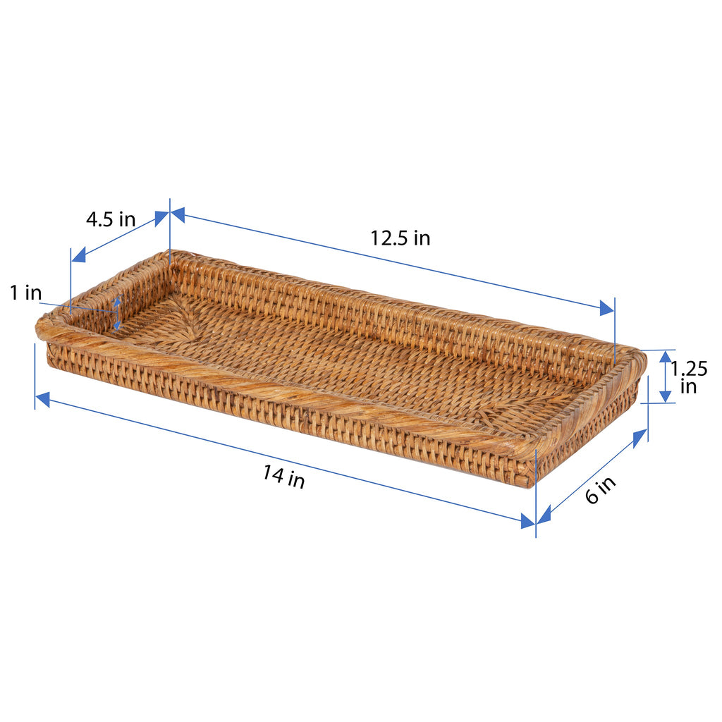 La Jolla Rattan Perfume, Vanity & Bathroom Counter Top Tray