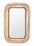 Rattan Coiled Rectangular Wall Mirror, Natural