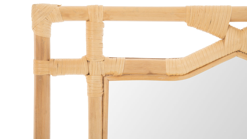 Rectangular Rattan Decorative Chippendale Wall Mirror