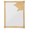 Rectangular Rattan Cuba Decorative Wall Mirror, Natural Brown