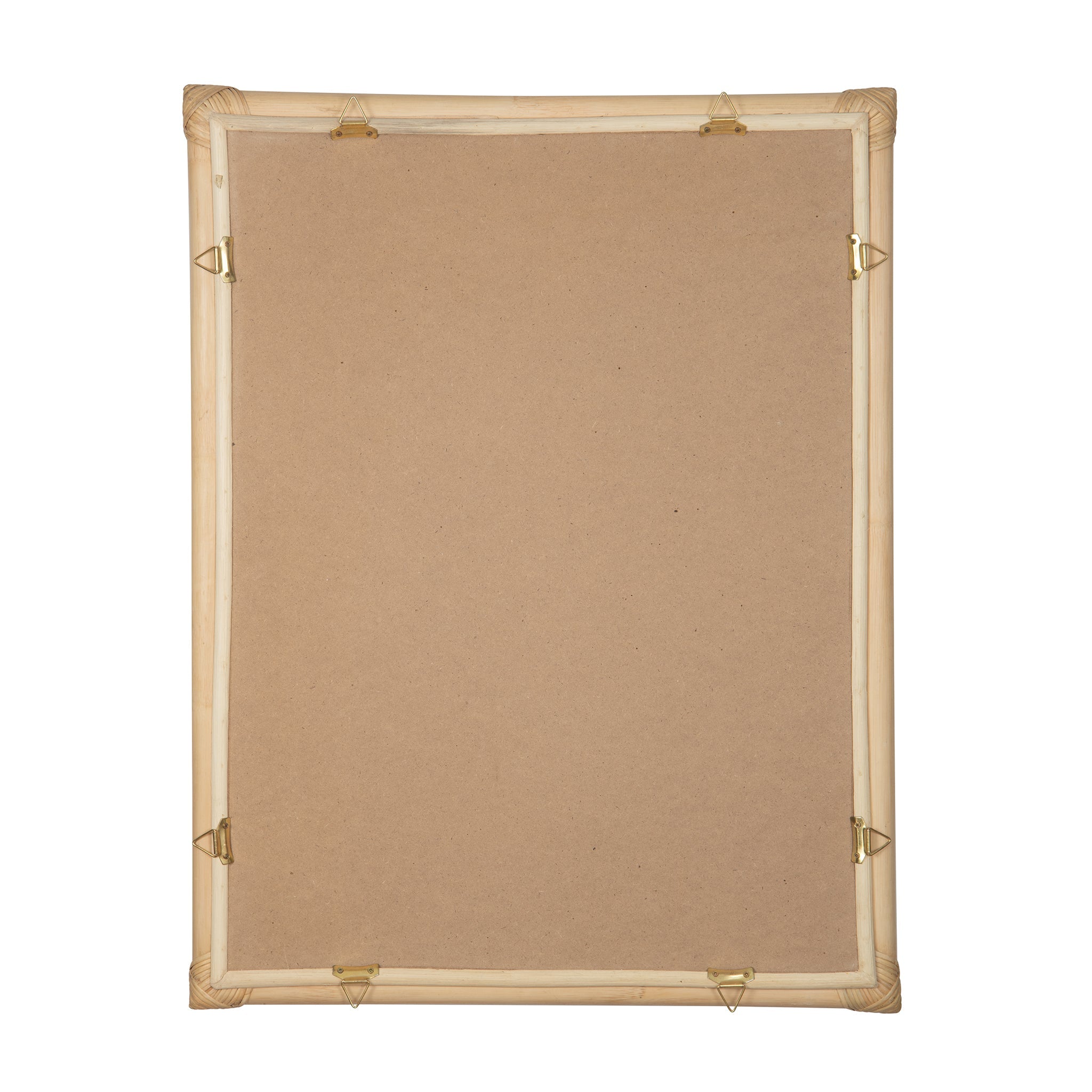 Rectangular Rattan Cuba Decorative Wall Mirror, Natural Brown