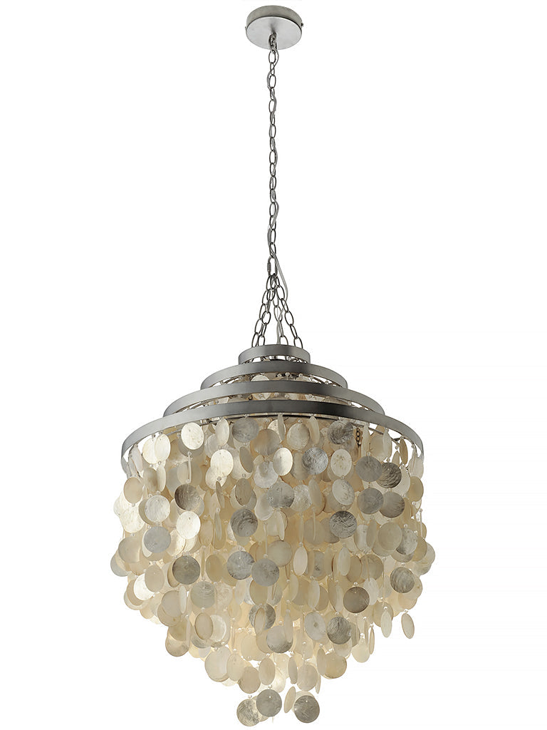 Round Chandelier with Round Capiz