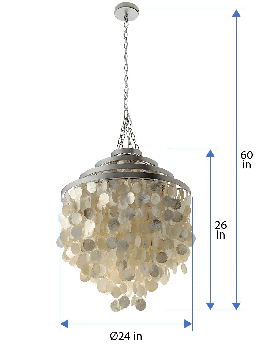 Round Chandelier with Round Capiz