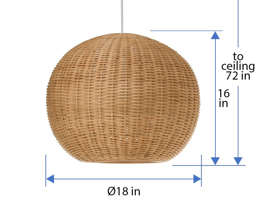 Wicker Ball Pendant Lamp