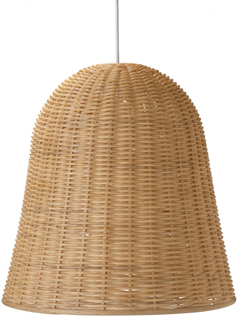 Wicker Bell Pendant Lamp, Natural Brown