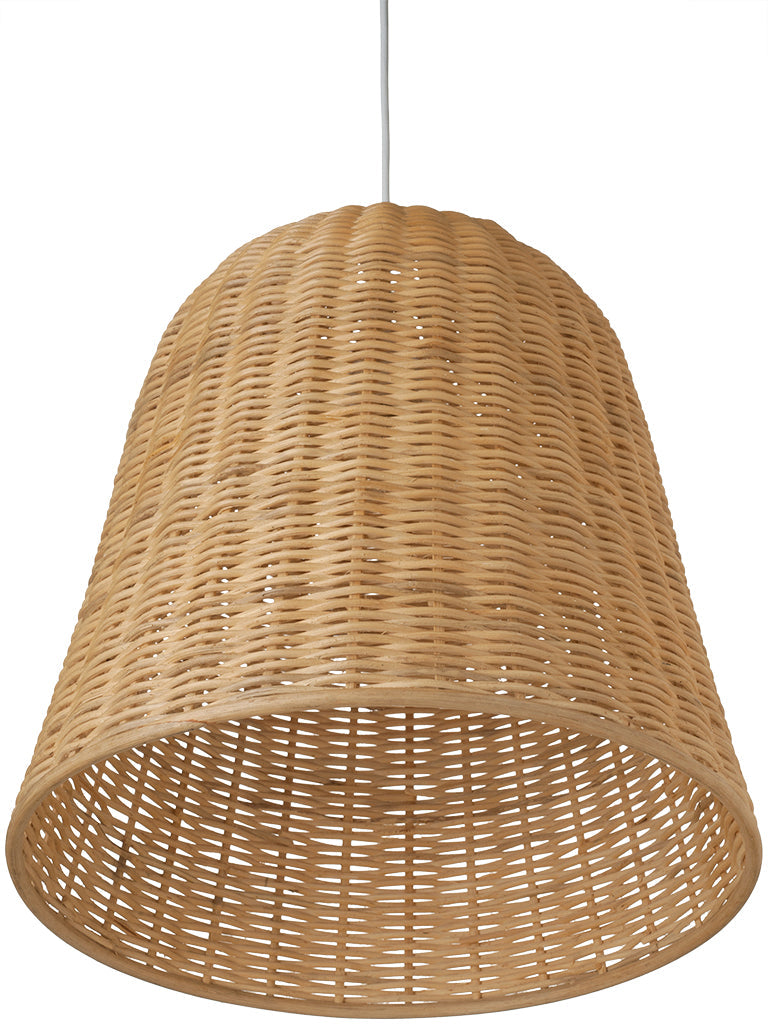 Wicker Bell Pendant Lamp, Natural Brown