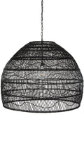 Luhu Open Weave Cane Rib Bell Pendant Lamp, Extra Large, Black