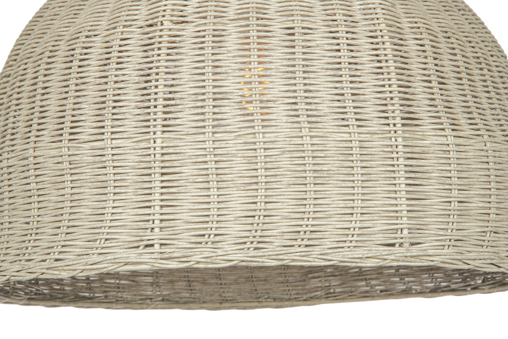 All Weather Wicker Outdoor Dome Pendant Lamp, Brown