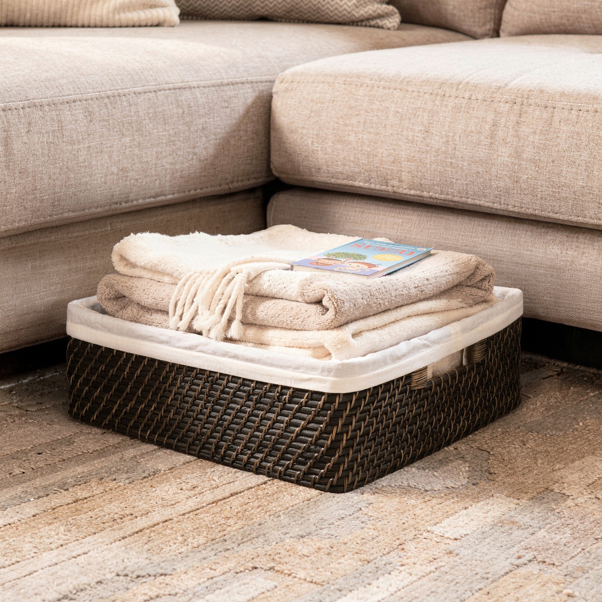 Laguna Rattan Shelf Basket with Liner