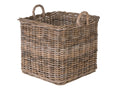 Kobo Square Rattan Basket, Gray-Brown