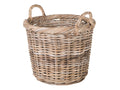 Kobo Rattan Round Basket & Planter, Gray-Brown