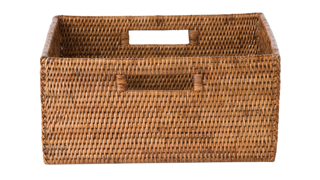 La Jolla  Rattan Shelf Basket with Handles