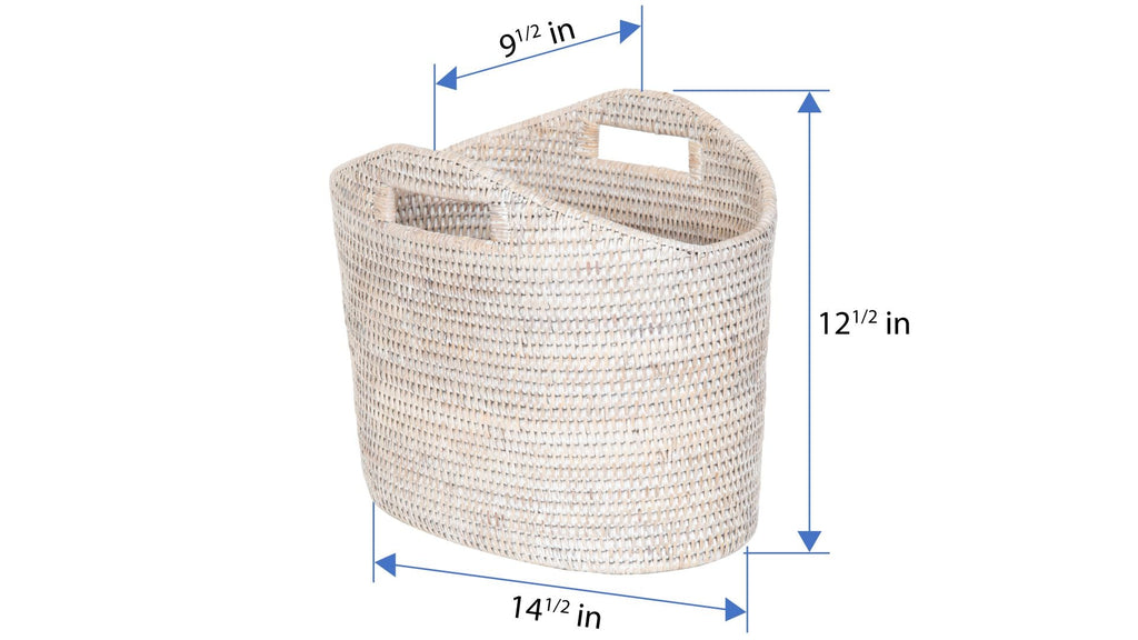 La Jolla Oval Rattan Magazine Rack, Honey Brown