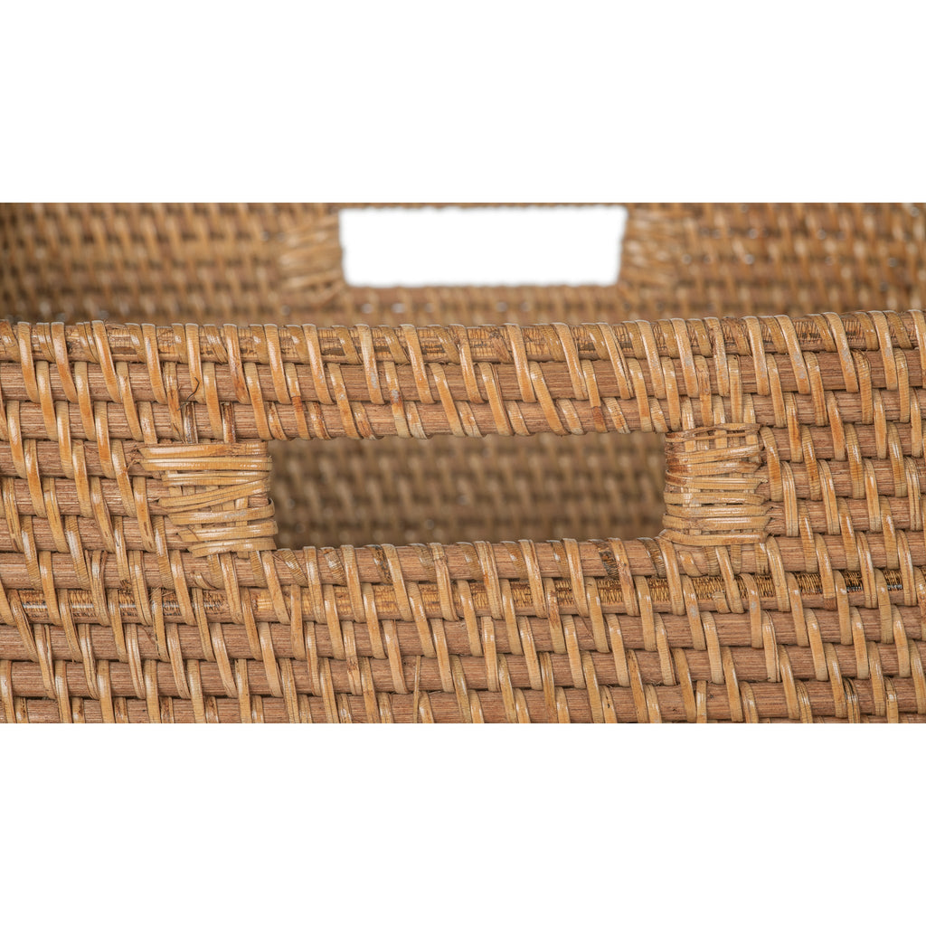 Loma Decorative Square Rattan Storage Basket with Handles