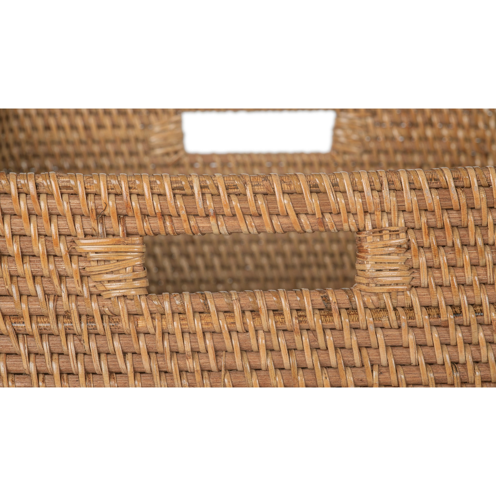Loma Decorative Square Rattan Storage Basket with Handles