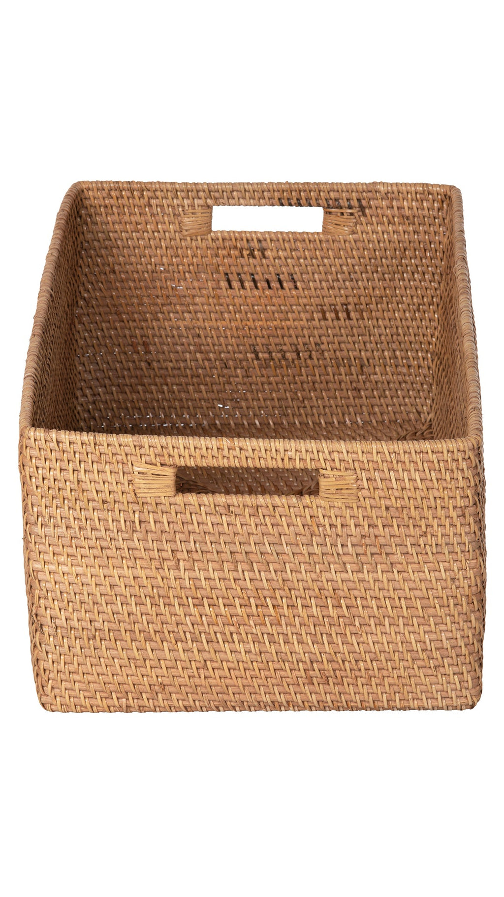 Loma Rectangular Decorative Rattan Storage Basket with Handles