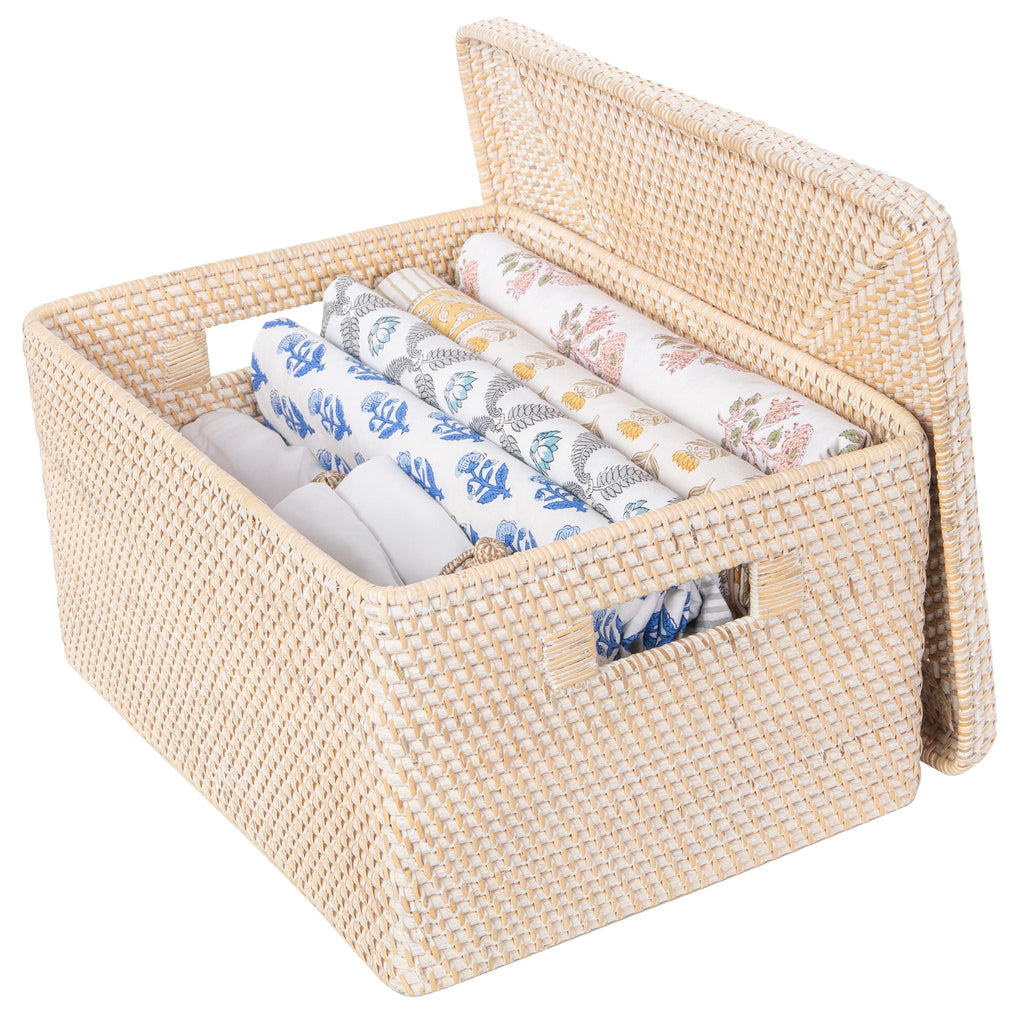 Loma Rectangular Rattan Storage Box and Decorative Storage Basket