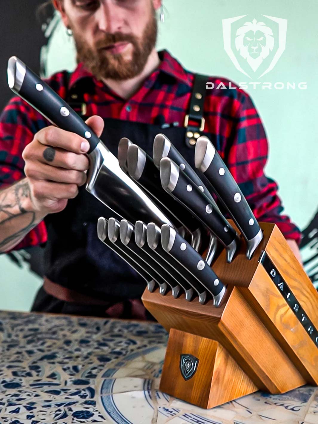 12-Piece Block Set | Black Handles | Gladiator Series | NSF Certified | Dalstrong ©