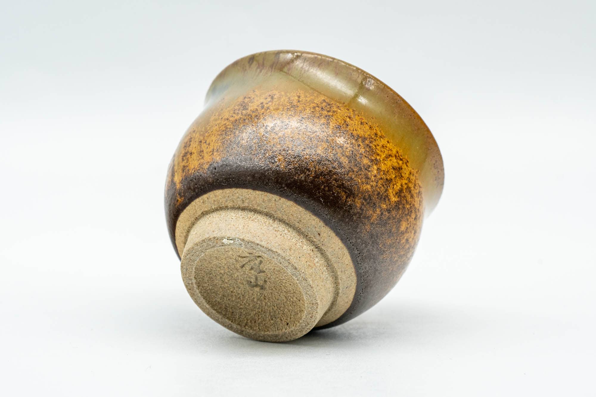 Japanese Teacup - Brown Hare's Fur Drip-Glazed Guinomi - 35ml
