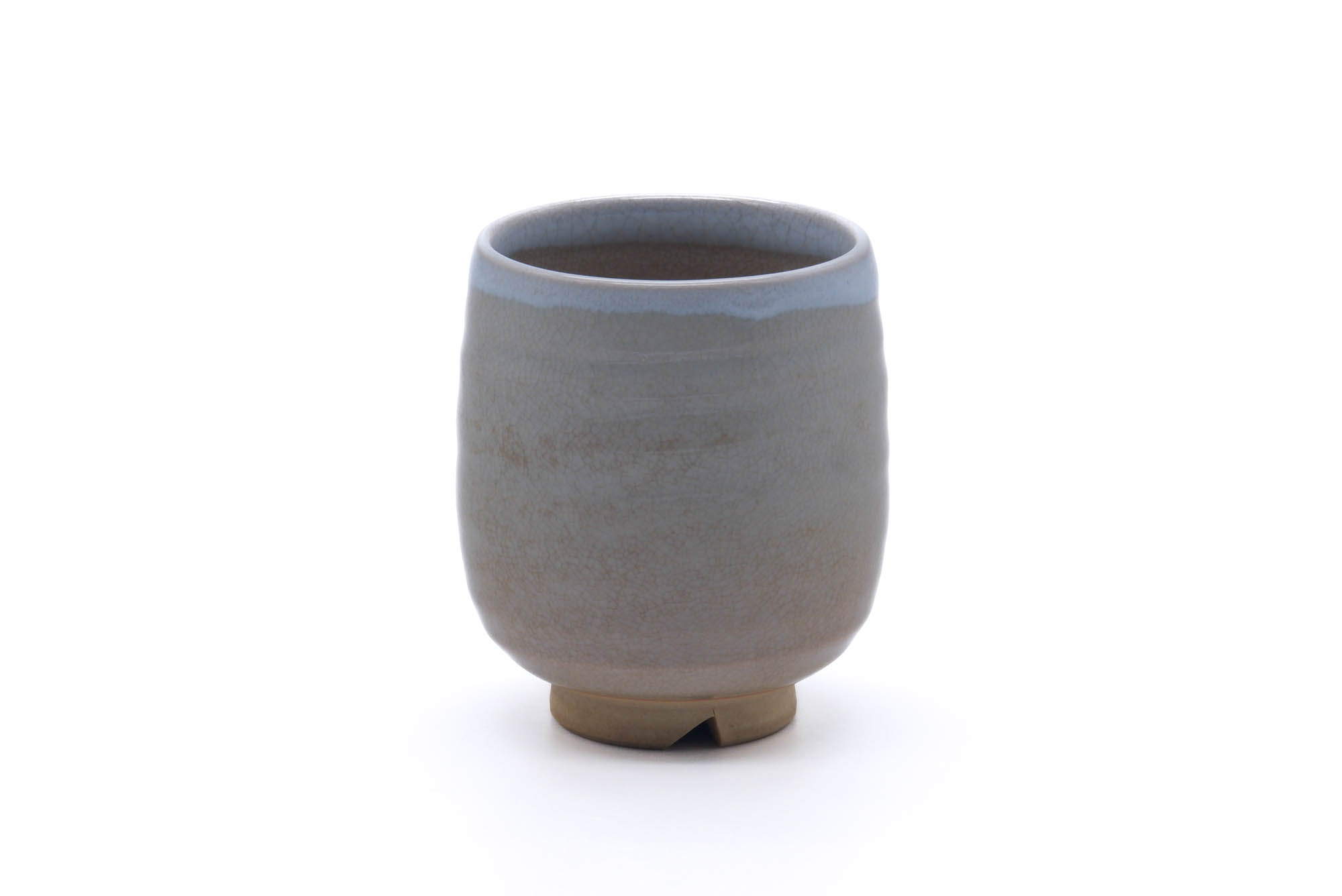 Japanese Teacup - Beige White Weathered Hagi-yaki Yunomi - 190ml