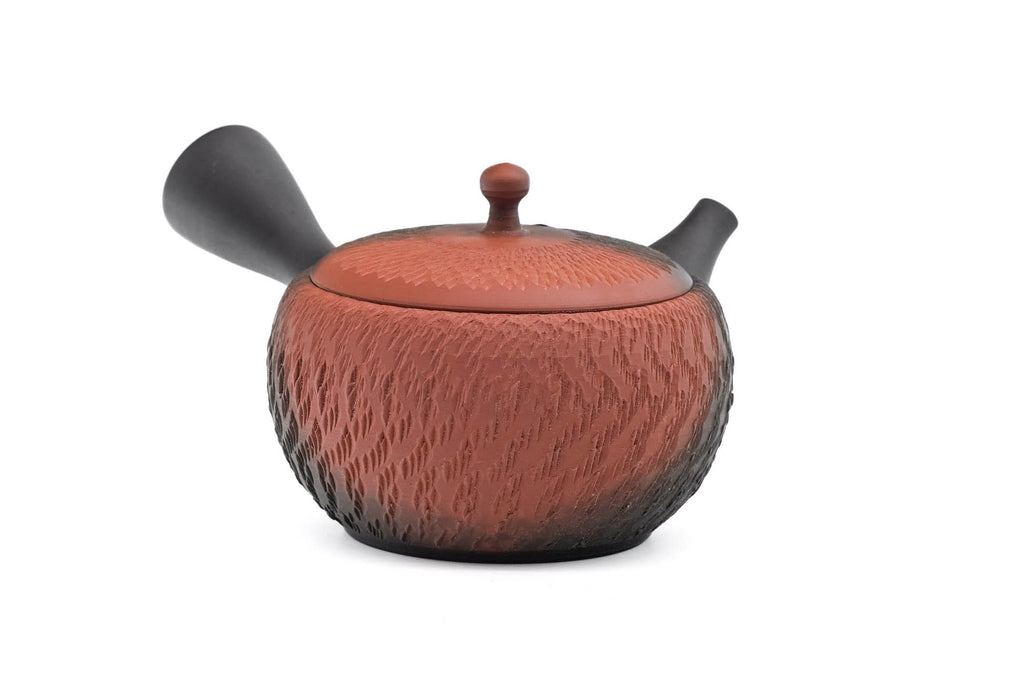 Black Red Tochiri Yōhen Tokoname Teapot - 280ml
