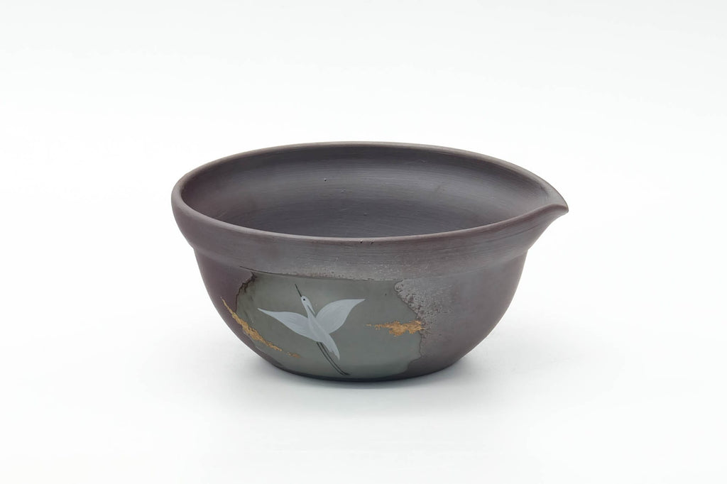 Japanese Tea Set - Egrets Banko-yaki Kyusu Teapot with Yuzamashi Water Cooler and 5 Yunomi Teacups