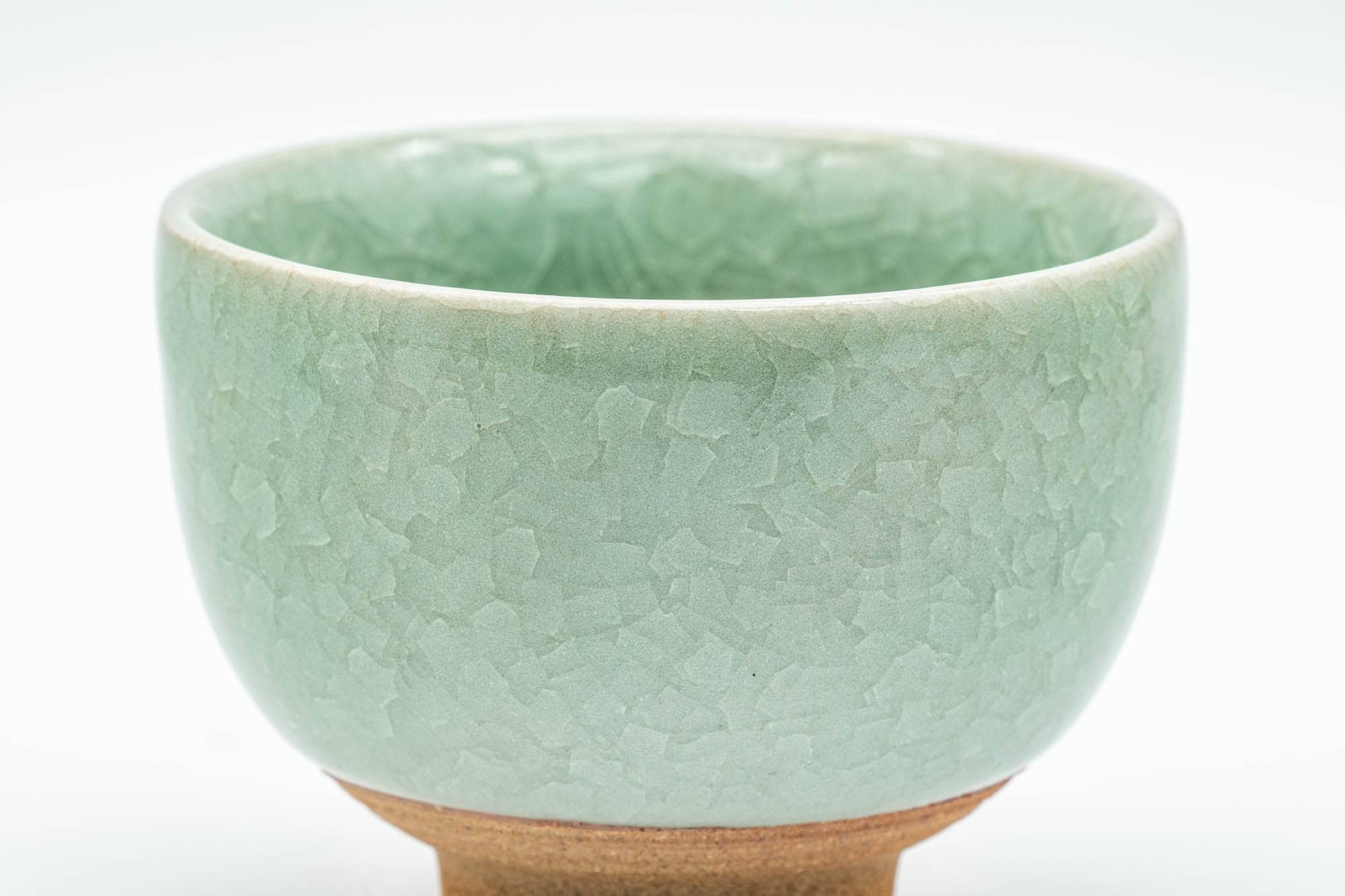 Japanese Teacup - Emerald Green Snowflake Glazed Yunomi - 120ml