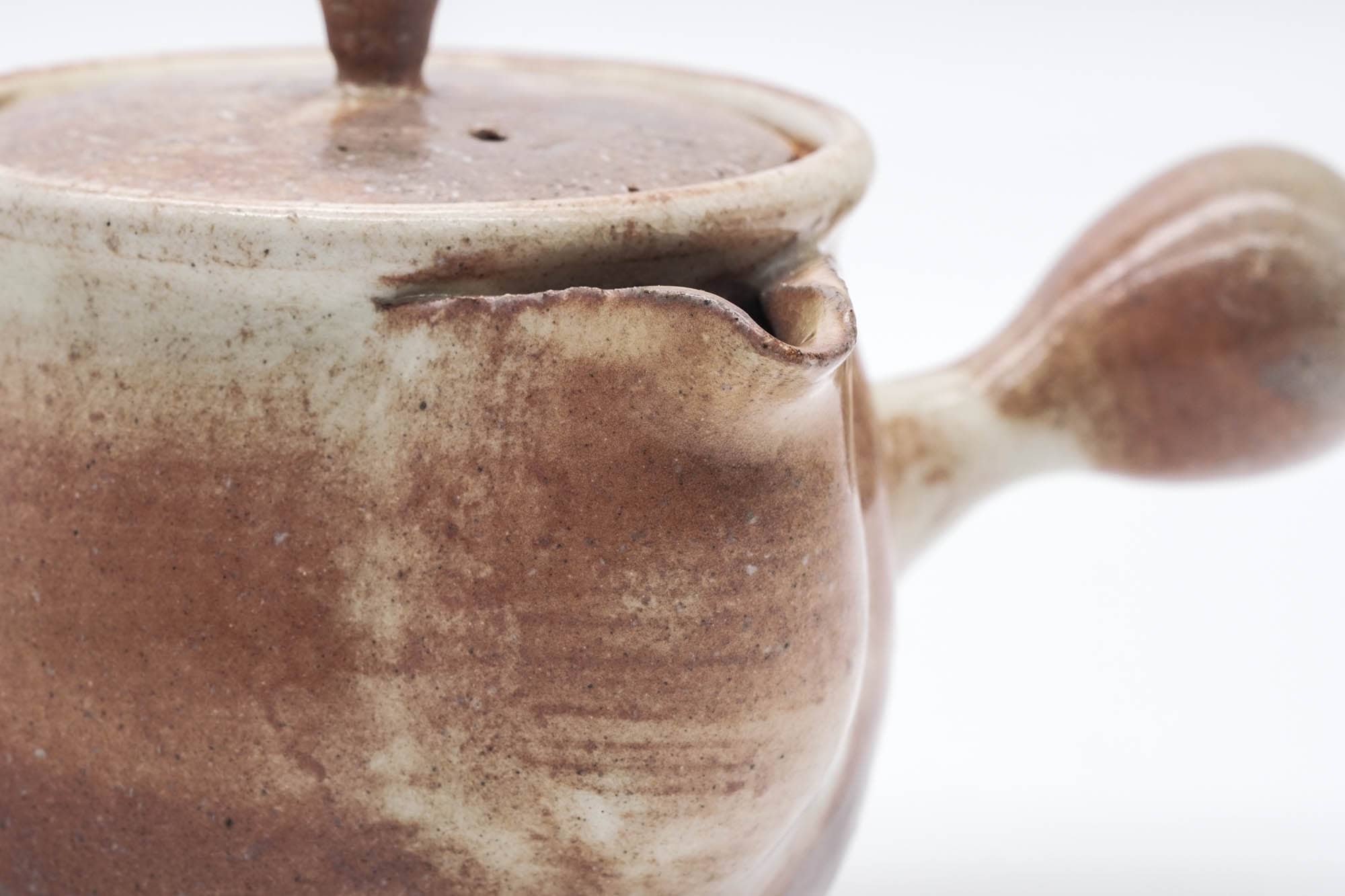 Japanese Kyusu - Brown Milky Drip-Glazed Hagi-yaki Ceramic Teapot - 220ml