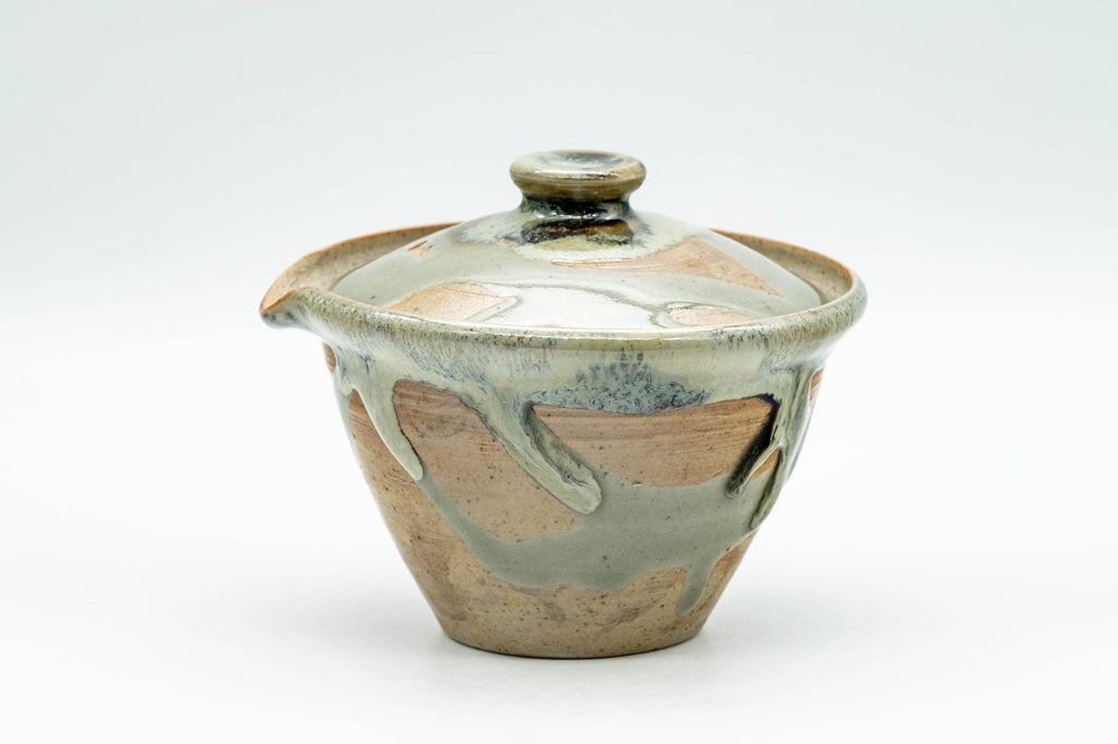 Japanese Tea Set - Hare's Fur Drip-Glazed Akogi-yaki Shiboridashi Teapot with 5 Guinomi Teacups