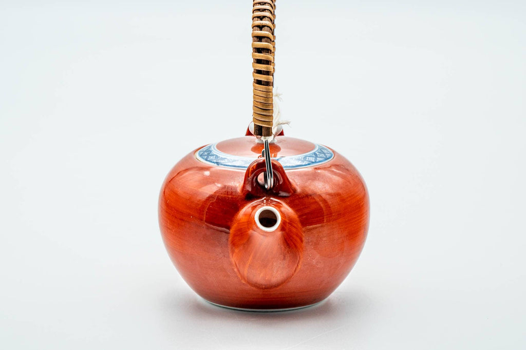 Japanese Dobin - Glossy Red Arita-yaki Porcelain Teapot - 250ml