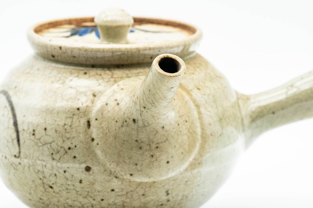 Japanese Kyusu - Blue Floral Karatsu-yaki Do-ake Teapot - 450ml