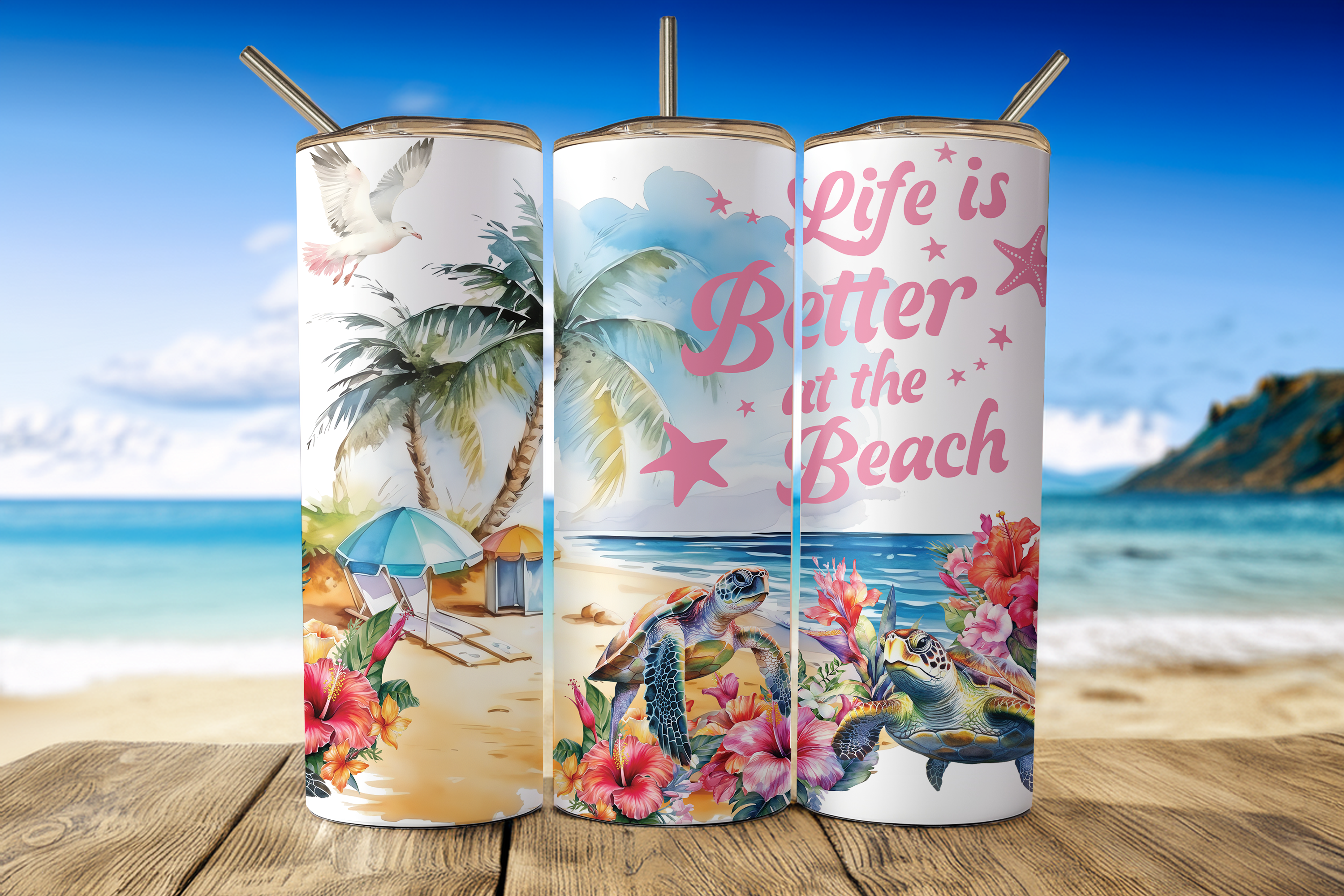 Assorted Ready to Press Sublimation Tumbler Prints (14 Pack) - Summer