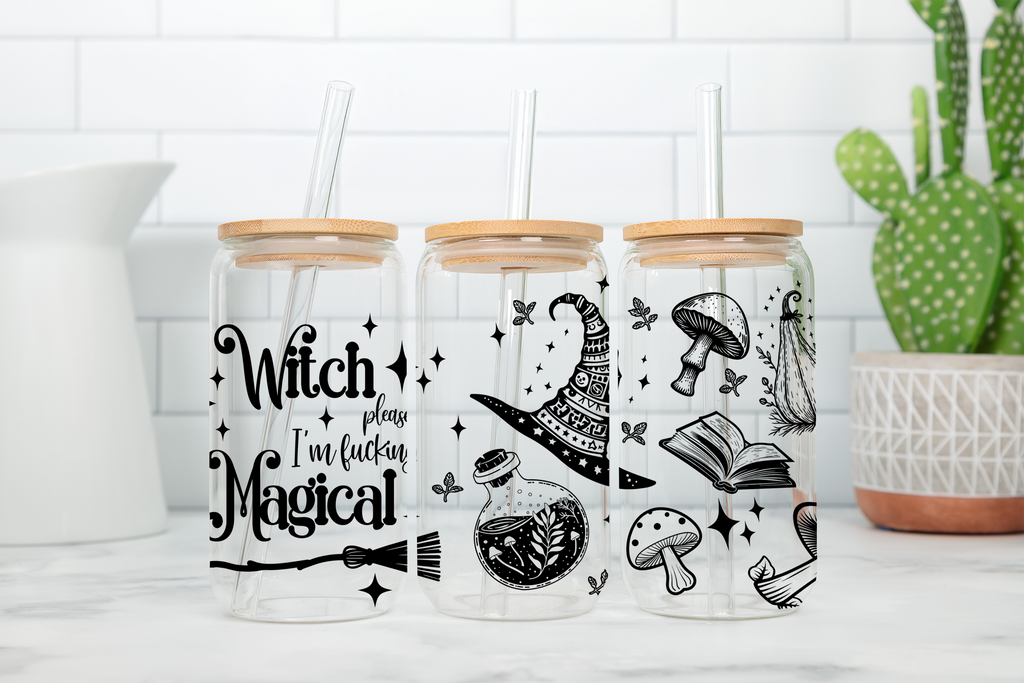 Assorted Ready to Press Sublimation - Spooky Glass Can Wraps