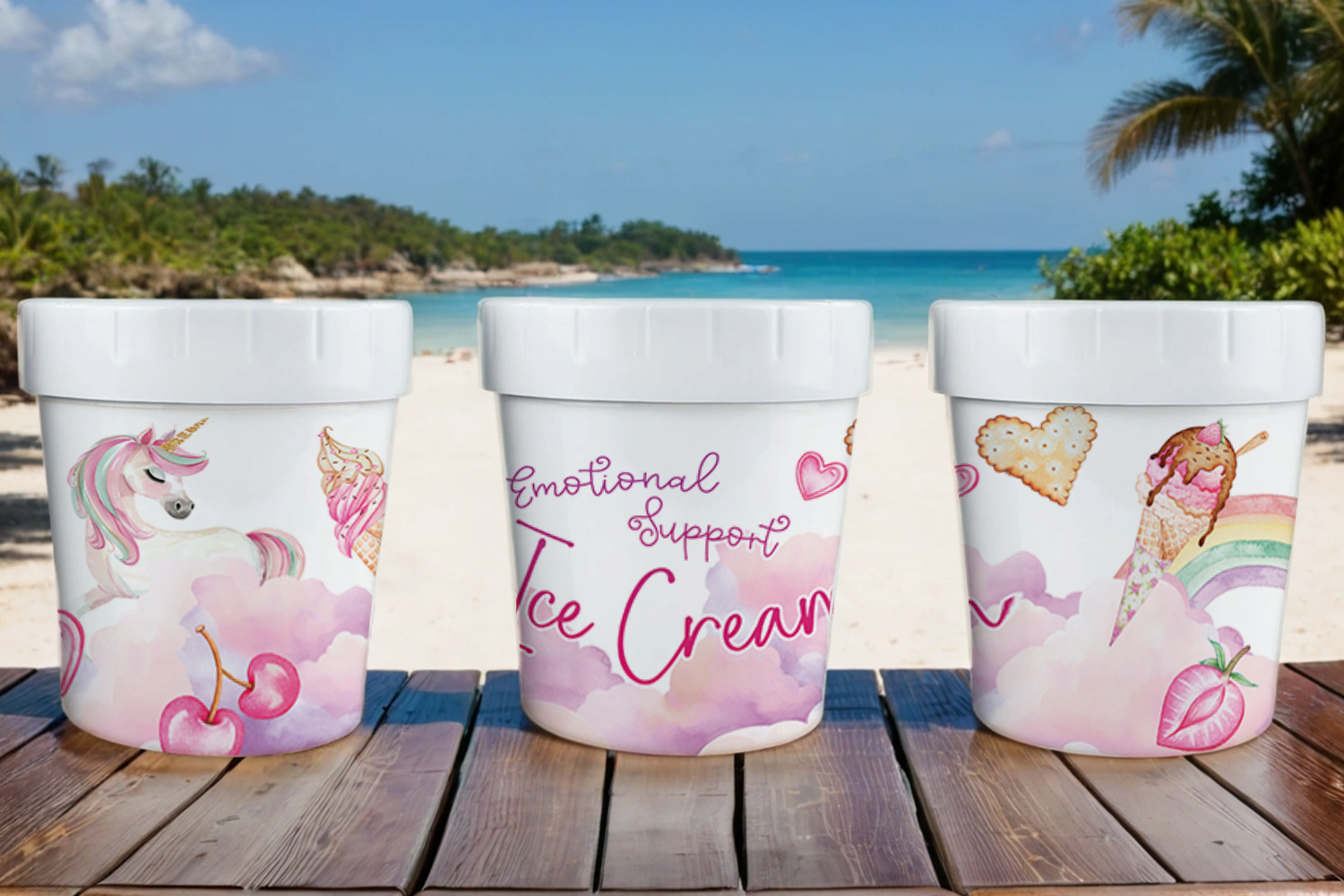 Assorted Ready to Press Sublimation - Ice Cream Container