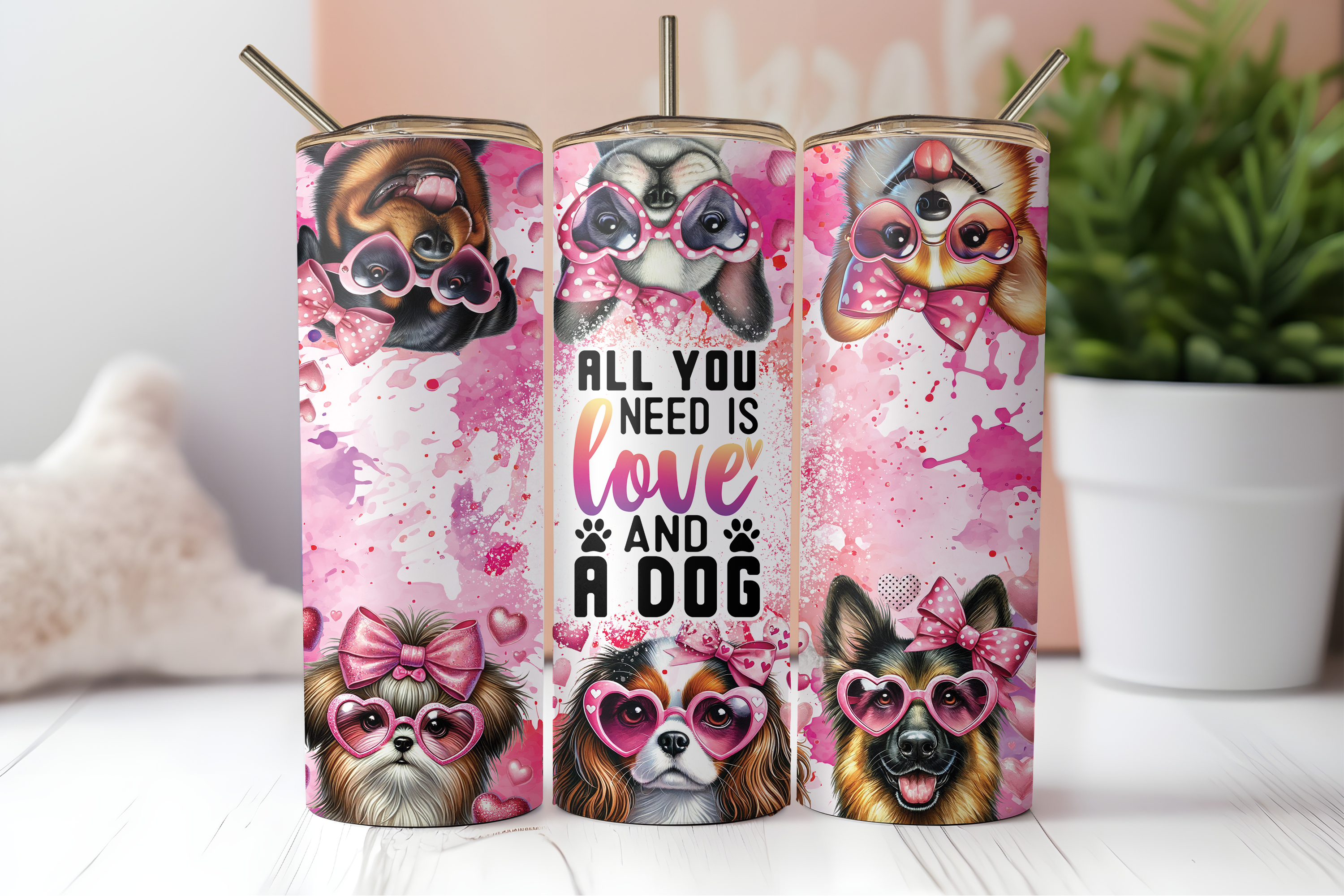 Digital Sublimation Designs - Puppy Pals Tumbler Wraps