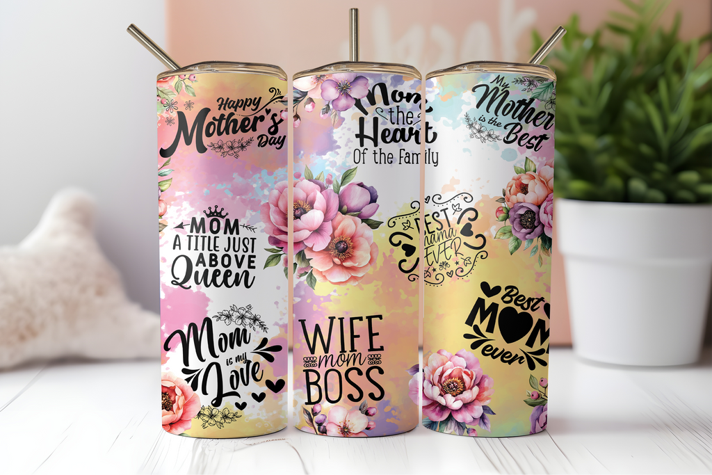 Digital Sublimation Designs - Mom Vibes Collection Tumbler Wraps