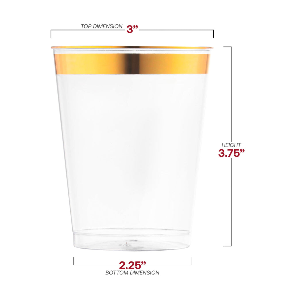 Clear with Metallic Gold Rim Round Tumblers (10 oz. )