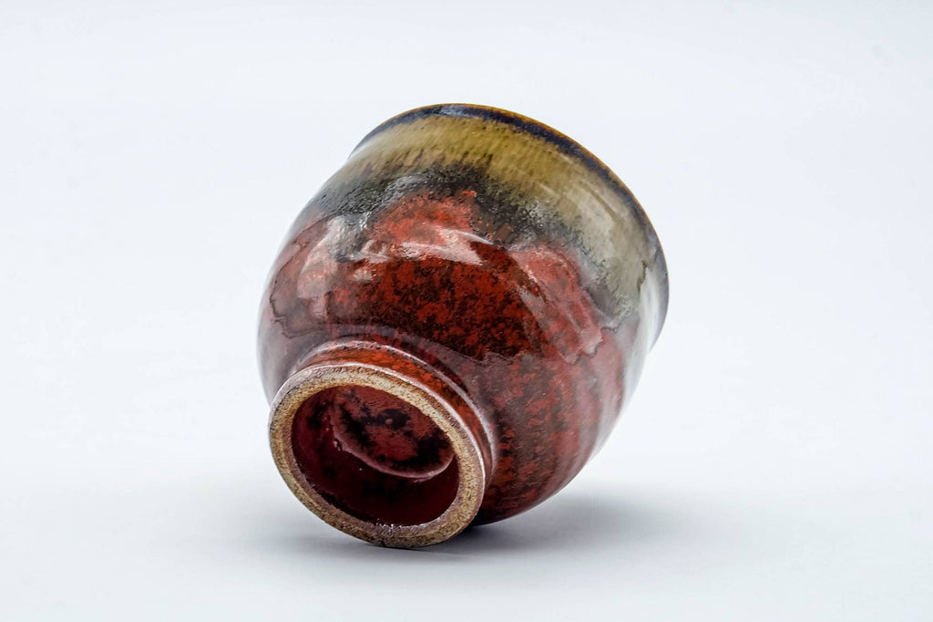 Japanese Teacup - Red Brown Drip-Glazed Yunomi - 165ml